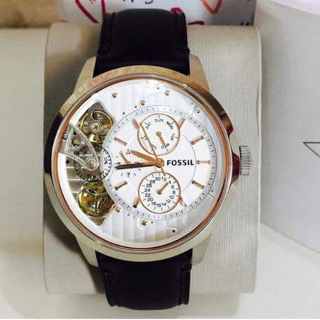  Shop Authentic Fossil Townsman Twist Multifunction White Dial Black Leather Strap Watch for Men - ME1164 - Luxxuri