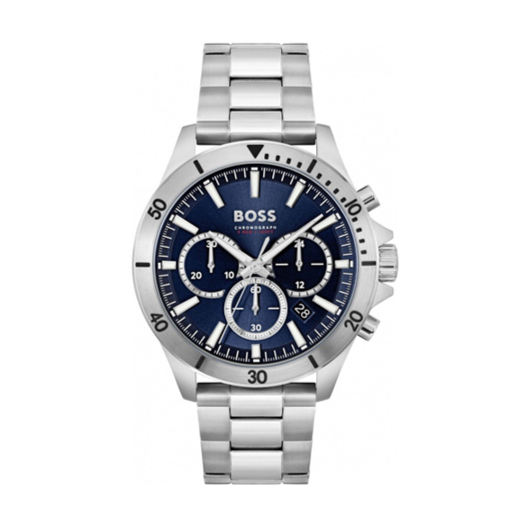  Shop Authentic Hugo Boss Troper Chronograph Blue Dial Silver Steel Strap Watch For Men - 1514069 - Luxxuri