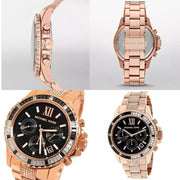  Shop Authentic Michael Kors Everest Chronograph Black Dial Rose Gold Steel Strap Watch For Women - MK5875 - Luxxuri