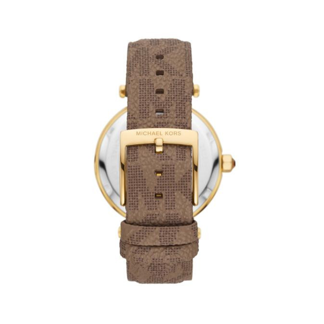  Shop Authentic Michael Kors Parker Three Hand Gold Dial Brown Leather Strap Watch For Women - MK2973 - Luxxuri