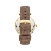  Shop Authentic Michael Kors Parker Three Hand Gold Dial Brown Leather Strap Watch For Women - MK2973 - Luxxuri