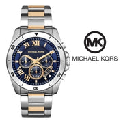  Shop Authentic Michael Kors Brecken Chronograph Blue Dial Two Tone Steel Strap Watch For Men - MK8437 - Luxxuri