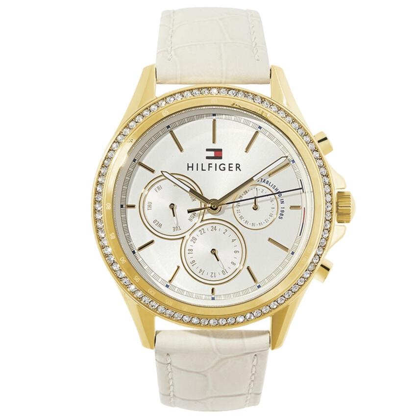  Shop Authentic Tommy Hilfiger Ari Diamonds White Dial Cream Leather Strap Watch for Women - 1781982 - Luxxuri
