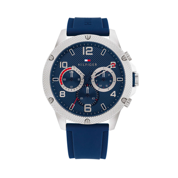  Shop Authentic Tommy Hilfiger Blaze Chronograph Blue Dial Blue Rubber Strap Watch For Men - 1792027 - Luxxuri