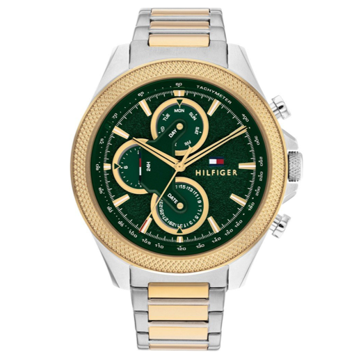  Shop Authentic Tommy Hilfiger Clark Chronograph Blue Dial Two Tone Steel Strap Watch For Men - 1792079 - Luxxuri