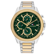  Shop Authentic Tommy Hilfiger Clark Chronograph Blue Dial Two Tone Steel Strap Watch For Men - 1792079 - Luxxuri