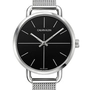  Shop Authentic Calvin Klein Even Black Dial Silver Mesh Bracelet Watch for Women - K7B23121 - Luxxuri