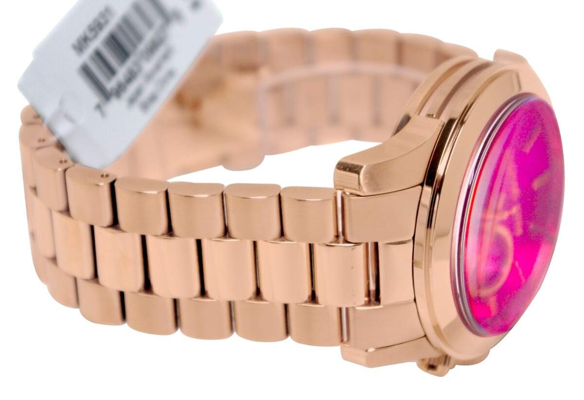 Shop Authentic Michael Kors Runway Pink Dial Rose Gold Steel Strap Watch for Women - MK5931 - Luxxuri