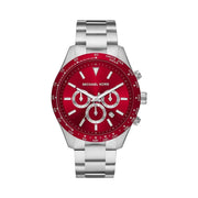  Shop Authentic Michael Kors Layton Chronograph Red Dial Silver Steel Strap Watch For Men - MK8822 - Luxxuri