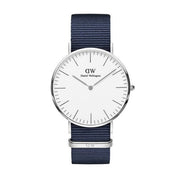  Shop Authentic Daniel Wellington Classic Bayswater White Dial Blue NATO Strap Watch For Men - DW00100276 - Luxxuri