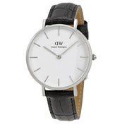  Shop Authentic Daniel Wellington Classic Petite Reading White Dial Black Leather Strap Watch For Women - DW00100185 - Luxxuri