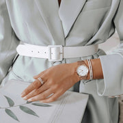  Shop Authentic Daniel Wellington Iconic Link White Dial Rose Gold Steel Strap Watch for Women - DW00100213 - Luxxuri