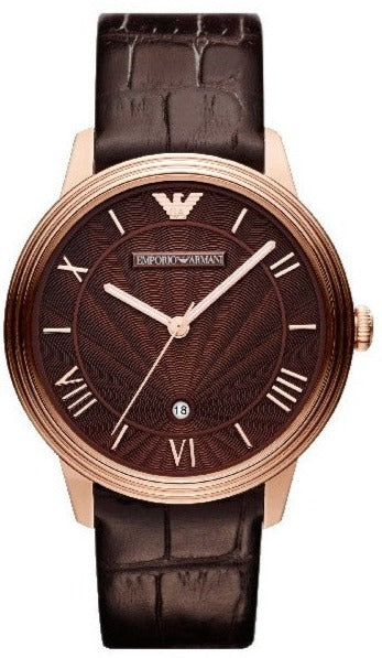 Shop Authentic Emporio Armani Classic Quartz Brown Dial Brown Leather Strap Watch For Men - AR1613 - Luxxuri