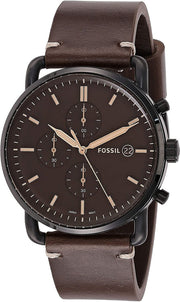  Shop Authentic Fossil Commuter Chronograph Black Dial Brown Leather Strap Watch for Men - FS5403 - Luxxuri