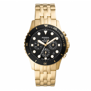  Shop Authentic Fossil FB-01 Chronograph Black Dial Gold Steel Strap Watch for Men - FS5836 - Luxxuri