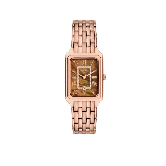  Shop Authentic Fossil Raquel Three Hand Date Brown Dial Rose Gold Steel Strap Watch For Women - ES5323 - Luxxuri