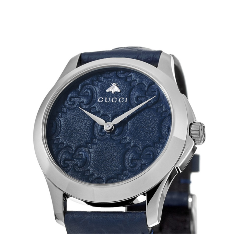  Shop Authentic Gucci G Timeless Quartz Blue Dial Blue Leather Strap Watch For Men - YA1264032 - Luxxuri