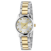  Shop Authentic Gucci G Timeless Quartz Silver Dial Two Tone Steel Strap Watch For Women - YA126596 - Luxxuri