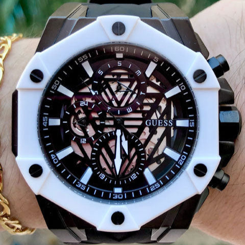  Shop Authentic Guess Formula Chronograph Black Dial Black Silicone Strap Watch For Men - GW0579G1 - Luxxuri