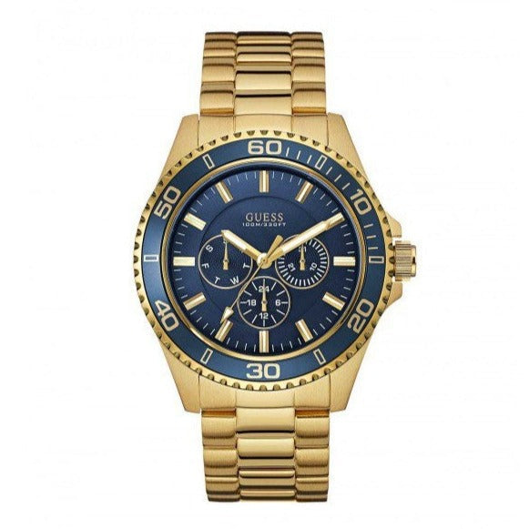  Shop Authentic Guess Chaser Multifunction Blue Dial Gold Steel Strap Watch for Men - W0172G5 - Luxxuri