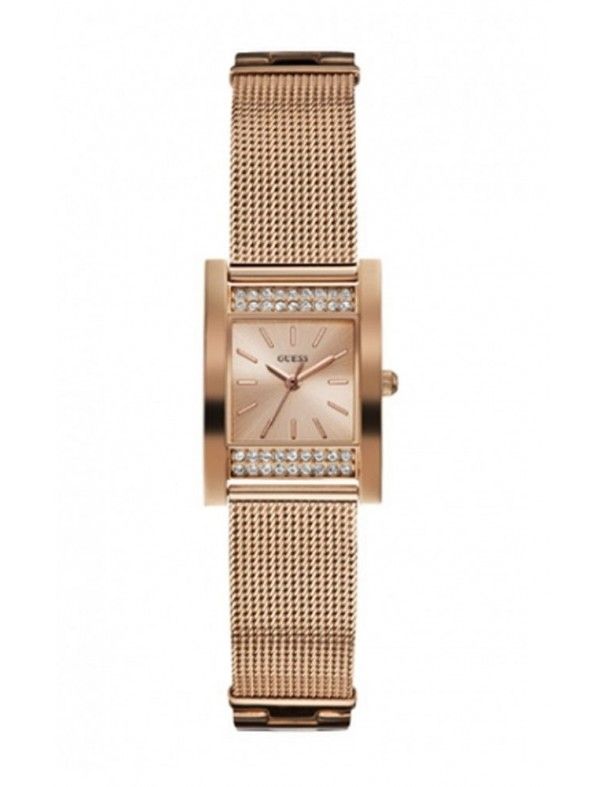  Shop Authentic Guess Nouveau Diamonds Rose Gold Dial Rose Gold Mesh Bracelet Watch for Women - W0127L3 - Luxxuri