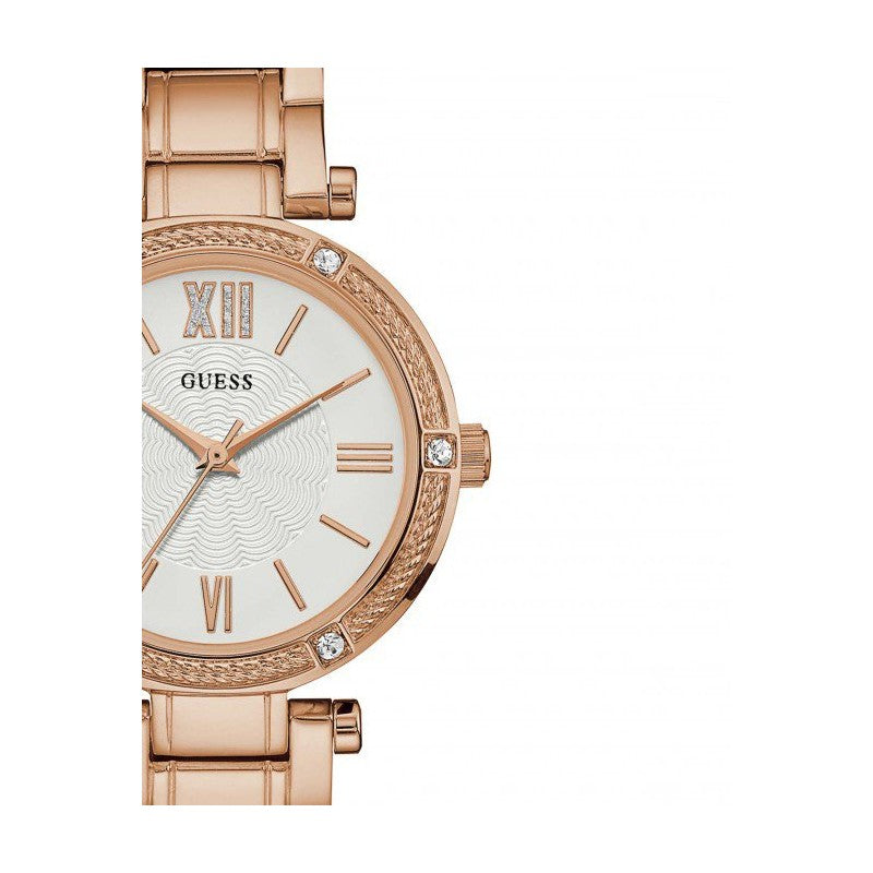  Shop Authentic Guess Park Ave White Dial Rose Gold Steel Strap Watch for Women - W0767L3 - Luxxuri