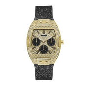  Shop Authentic Guess Raven Diamonds Champagne Dial Black Rubber Strap Watch For Women - GW0105L2 - Luxxuri