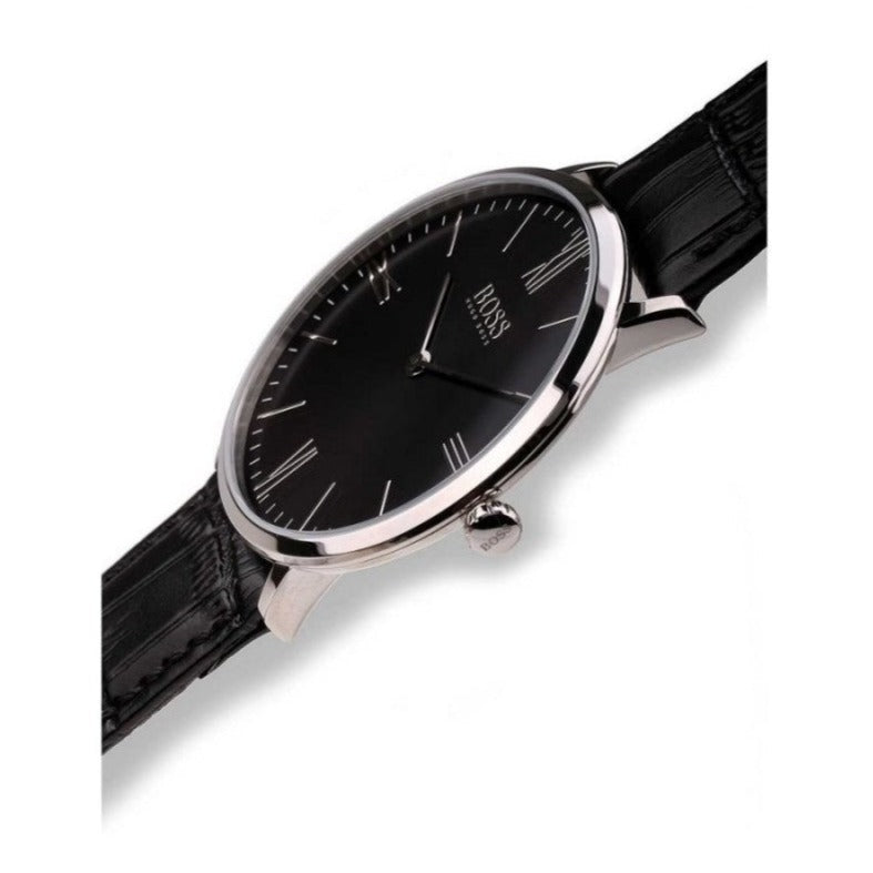  Shop Authentic Hugo Boss Jackson Black Dial Black Leather Strap Watch for Men - 1513369 - Luxxuri