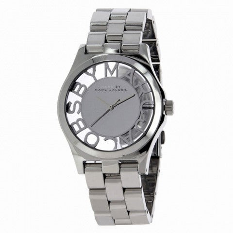  Shop Authentic Marc Jacobs Henry Transparent Silver Dial Silver Steel Strap Watch for Women - MBM3205 - Luxxuri