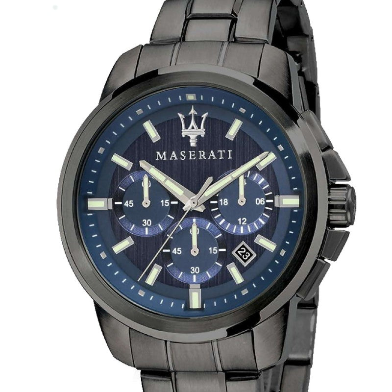  Shop Authentic Maserati Successo Chronograph Blue Dial Black Steel Strap Watch For Men - R8873621005 - Luxxuri