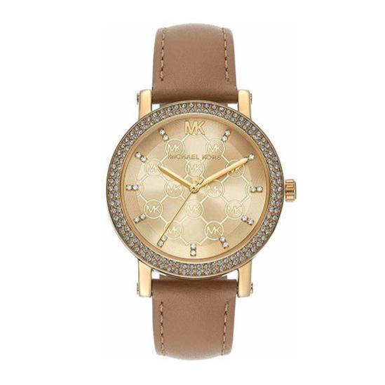  Shop Authentic Michael Kors Corey Analog Gold Dial Brown Leather Strap Watch for Women - MK2986 - Luxxuri