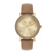  Shop Authentic Michael Kors Corey Analog Gold Dial Brown Leather Strap Watch for Women - MK2986 - Luxxuri