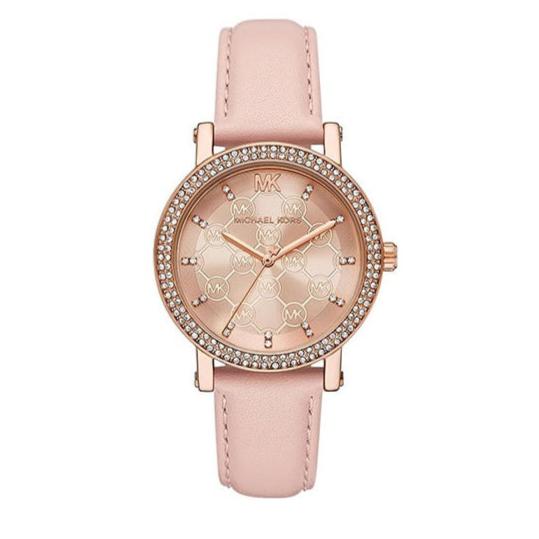 Shop Authentic Michael Kors Corey Analog Rose Gold Dial Pink Leather Strap Watch For Women - MK2987 - Luxxuri