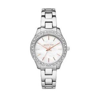  Shop Authentic Michael Kors Liliane Three Hand Mother of Pearl White Dial Silver Steel Strap Watch For Women - MK4556 - Luxxuri