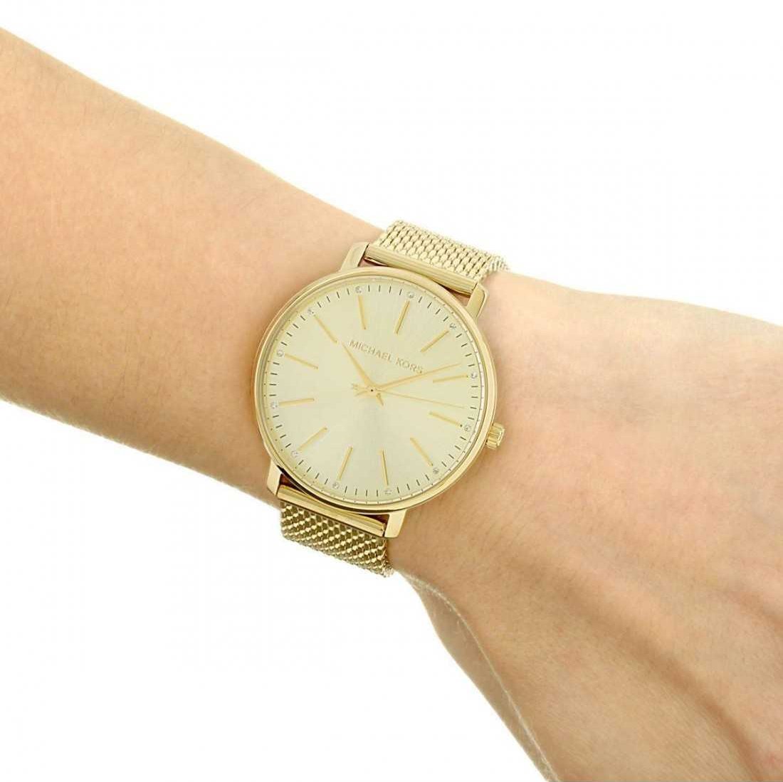  Shop Authentic Michael Kors Pyper Quartz Gold Dial Gold Mesh Strap Watch For Women - MK4339 - Luxxuri