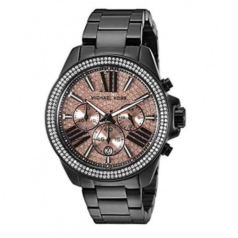  Shop Authentic Michael Kors Wren Chronograph Gold Diamonds Dial Black Steel Strap Watch for Women - MK5879 - Luxxuri