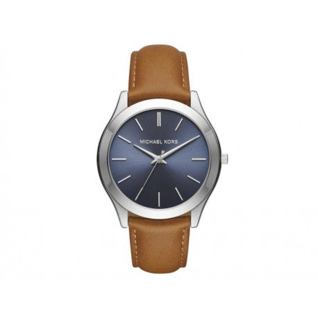  Shop Authentic Michael Kors Slim Runway Analog Blue Dial Brown Leather Strap Watch For Men - MK8508 - Luxxuri