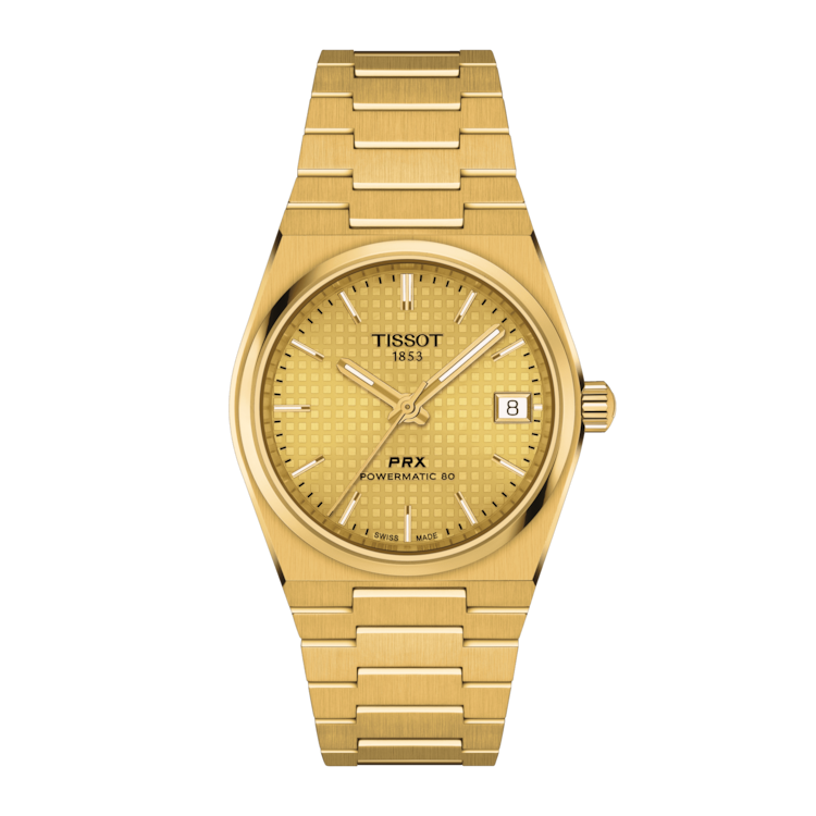  Shop Authentic Tissot PRX Powermatic 80 Gold Dial Gold Steel Strap Watch for Men - T137.207.33.021.00 - Luxxuri