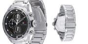  Shop Authentic Tommy Hilfiger Trent Quartz Black Dial Silver Steel Strap Watch For Men - 1791805 - Luxxuri