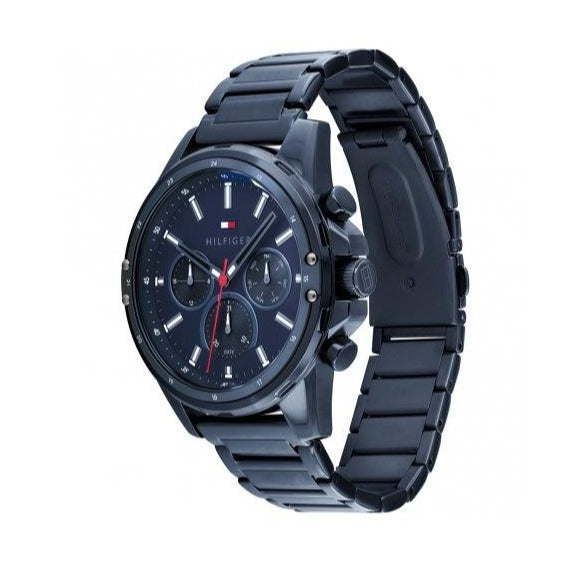  Shop Authentic Tommy Hilfiger Mason Blue Dial Blue Steel Strap Watch for Men - 1791789 - Luxxuri