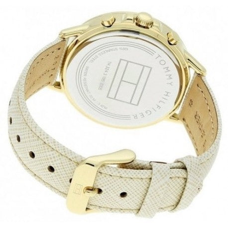  Shop Authentic Tommy Hilfiger Carly Silver Dial Cream Leather Strap Watch for Women - 1781790 - Luxxuri