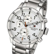 Shop Authentic Tommy Hilfiger Trent Multifunction White Dial Silver Steel Strap Watch for Men - 1791140 - Luxxuri