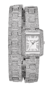  Shop Authentic Michael Kors Emery Pave Double Wrap Crystals White Dial Silver Steel Strap Watch for Women - MK4836 - Luxxuri