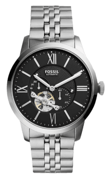  Shop Authentic Fossil Townsman Black Dial Silver Steel Strap Watch for Men - ME3107 - Luxxuri