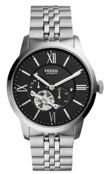  Shop Authentic Fossil Townsman Black Dial Silver Steel Strap Watch for Men - ME3107 - Luxxuri