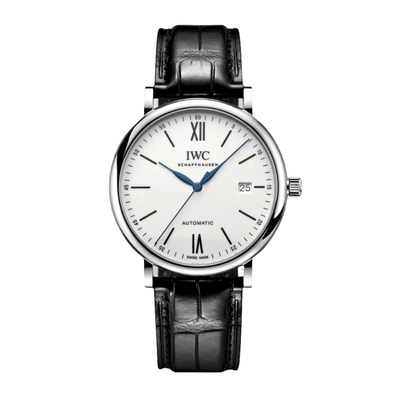  Shop Authentic IWC Portofino Automatic '150 Years' Edition Automatic White Dial Black Leather Strap Watch for Men - IW356519 - Luxxuri