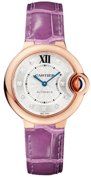  Shop Authentic Cartier Ballon Bleu Diamonds White Dial Pink Leather Strap Watch for Women - WE902050 - Luxxuri