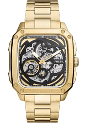  Shop Authentic Fossil Inscription Automatic Skeleton Black Dial Gold Steel Strap Watch for Men - BQ2573 - Luxxuri