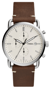  Shop Authentic Fossil The Commuter White Dial Brown Leather Strap Watch for Men - FS5402 - Luxxuri