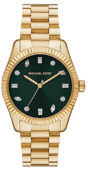  Shop Authentic Michael Kors Lexington Three Hand Green Dial Gold Steel Strap Watch For Women - MK7449 - Luxxuri